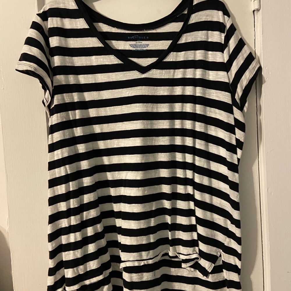 black and white shirt
